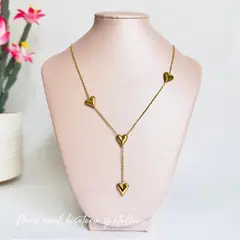 GENERICO - Collar corazones alargados - Joyas de Mora azul