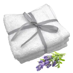 MAGE DISTRIBUTION - Set de 3 toallas Multiusos o para el Rostro de Algodon 650gr. Blanco