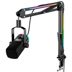 FIFINE - Micrófono AM8PROT BLACK con Brazo