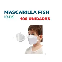 GENERICO - MASCARILLA KN95 FISH BLANCA NIÑO x 100 Unidades