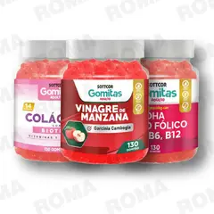 GENERICO - PACK 3 GOMITAS VINAGRE DE MANZANA COLAGENO Y GOMITAS DHA SOTTCOR LABS