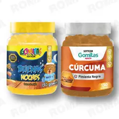 GENERICO - PACK 2 GOMITAS BUENAS NOCHES NIÑOS + GOMITAS CÚRCUMA SOTTCORLABS