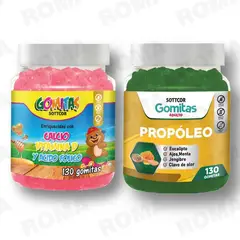 GENERICO - PACK 2 GOMITAS CALCIO NIÑOS + PROPOLEO ADULTO SOTTCORLABS