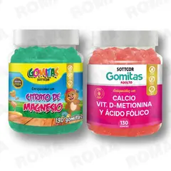 GENERICO - PACK 2 CITRATO DE MAGNESIO NIÑOS + CALCIO SOTTCORLABS