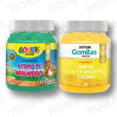 GENERICO - PACK 2 GOMITAS CITRATO DE MAGNESIO NIÑOS + OMEGA 3 SOTTCORLABS