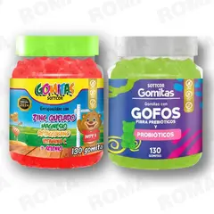 GENERICO - PACK 2 GOMITAS ZINC QUELADO NIÑOS + GOFOS PARA NIÑOS SOTTCORLABS