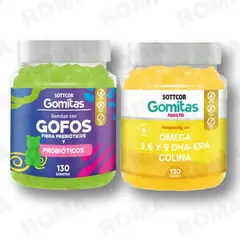 GENERICO - PACK 2 GOMITAS GOFOS NIÑOS + OMEGA 3 ADULTO SOTTCORLABS