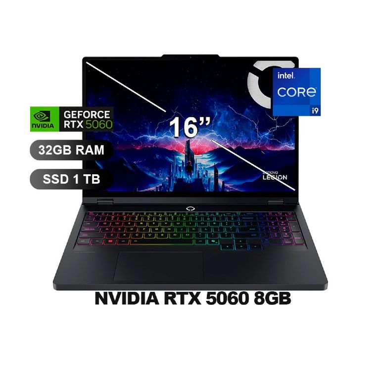 Laptop Legion Pro 5 16IRX10 16'' WQXGA 240Hz, Intel Core i9-14900HX, 32GB DDR5, 1 TB SSD, RTX 5060 8GB, Free DOS