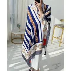 GENERICO - Pareo Oversize Rayas & Cadenas Elegance - Luna de Papel