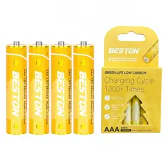 BESTON - 4 Baterias de litio recargable AAA pila 1.5V 860mAh AAA1000