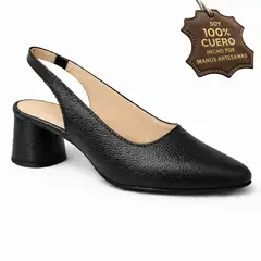 GENERICO - Zapato de vestir de dama cuero negro oficina stilleto verano