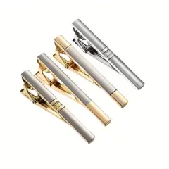 GENERICO - SET DE 4 PISA CORBATAS PARA CABALLEROS DORADOS