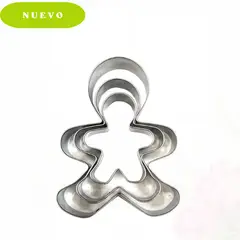 ICHIMATSU - Molde para Galletas de Acero Modelo Niño 3 Piezas.