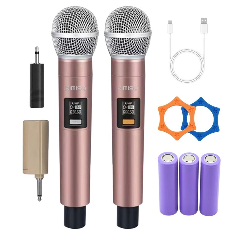 Microfono Inalambrico Karaoke Conferencia Eventos KIMISO Dual Recargable UHF