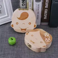 GENERICO - Caja Organizadora De Dientes De Bebé De Madera NIÑA