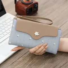 GENERICO - Billetera Floral Elegance Lolitas Celeste