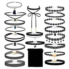ZIMRAHYG - 19 Gargantilla Choker Necklaces Negro Lace accesorios Collar