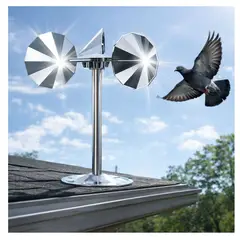 GENERICO - Ahuyentador de Pájaros Reflectante con Aspas Giratorias para Exterior