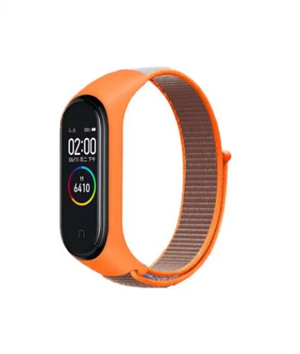 Correa de Nylon para Xiaomi Band 4 - Anaranjado Gris