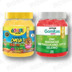 GENERICO - PACK 2 GOMITAS OMEGA 3 NIÑOS + ZINC ADULTO SOTTCORLABS