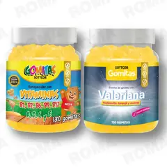GENERICO - PACK 2 GOMITAS VITAMINAS NIÑOS + GOMITAS VALERIANA ADULTOS SOTTCORLABS