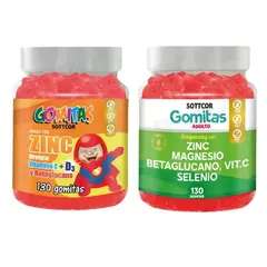 GENERICO - PACK 2 GOMITAS ZINC OROTATE NIÑOS + GOMITAS ZINC SOTTCORLABS