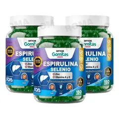GENERICO - PACK 3 GOMITAS ESPIRULINA SELENIO PARA ADULTOS 450 GOMITAS SOTTCOR LABS