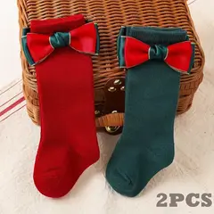 GENERICO - MEDIAS CALCETINES PARA BEBE NIÑA DE NAVIDAD (1 a 2 AÑOS  )