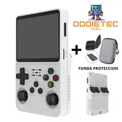 GENERICO - Consola Retro R36S 128 GB Blanco con funda protectora color negro