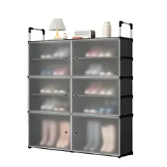 GENERICO - Zapatera organizador 3 niveles 6 puertas Transparente