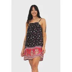 GENERICO - Vestido Corto Bagus Triana NegroCoral TU