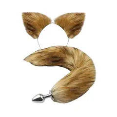 GENERICO - TAPON ANAL COLA DE PUNTA DE ACERO PLUG CON OREJAS