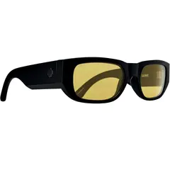 SPY - Lentes de Sol Genre Matte Black Happy Yellow