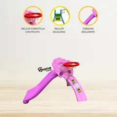 CUZKA - Tobogán con Canasto para Niños «RIDERE» PINK