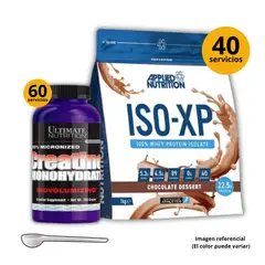 ULTIMATE - Proteína Iso xp 1kg Applied Nutrition Chocolate + Creatina Nutrition 300gr