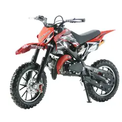 GENERICO - Minimoto todoterreno 50 cc con arranque eléctrico / arranque manual, color rojo