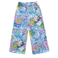 RED CARROT - Pantalon palazo niña jersey celeste postales