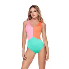 CHAMELA - Ropa de baño entero mujer con control de abdomen 45645