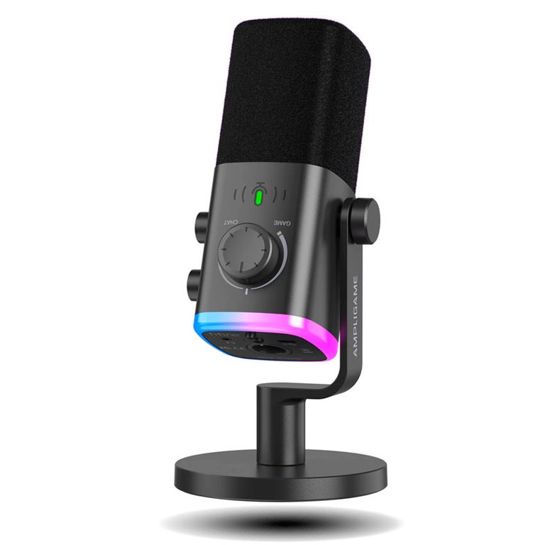 Micrófono dinámico USBXLR AmpliGame AM9 con RGB