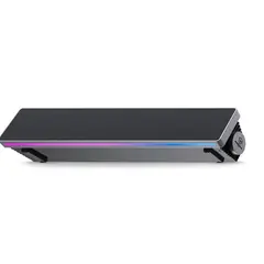 MICRONICS - Barra de Sonido Portatil Led RGB Lector Usb Negro Neon MIC S201