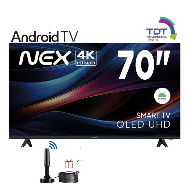 Televisor QLED 70 4K ULTRA HD ANDROID TV TVQLED70S +ANTENA DIGITAL
