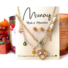 GENERICO - Collar y aretes Beautiful girl