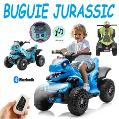 GENERICO - Nuevo Buguie a Bateria Jurassic con control y Bluetooth -Azul