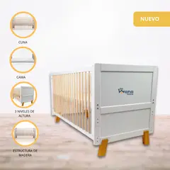 CARESTINO - Cuna Cama de Madera «Vigo» White