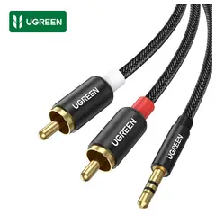 UGREEN - Cable de Audio Auxiliar 3,5mm a 2 RCA Equipo de Sonido Parlantes Amplificadores 5 METROS