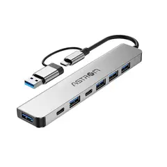 ASTROM - Puertos Múltiples AluminioABS 7 en 1,1Puerto USB 3.0, 4 Puertos USB2.0.y2PuertosTipoCAstromASTMH2371