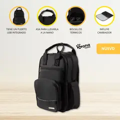 CARESTINO - Mochila Pañalera para Bebé «PRAGA V2» Black
