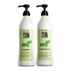 SALON IN - Shampoo y Acondicionador Vegan Keratin Collagen 1000 ml