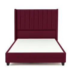 GENERICO - Cama Tapizada Confort Lineal Guinda 2 Plazas