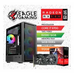 INTEL - PC GAMER CORE I7 8700 + RX580 16GB + 16GB RAM + SSD 512GB